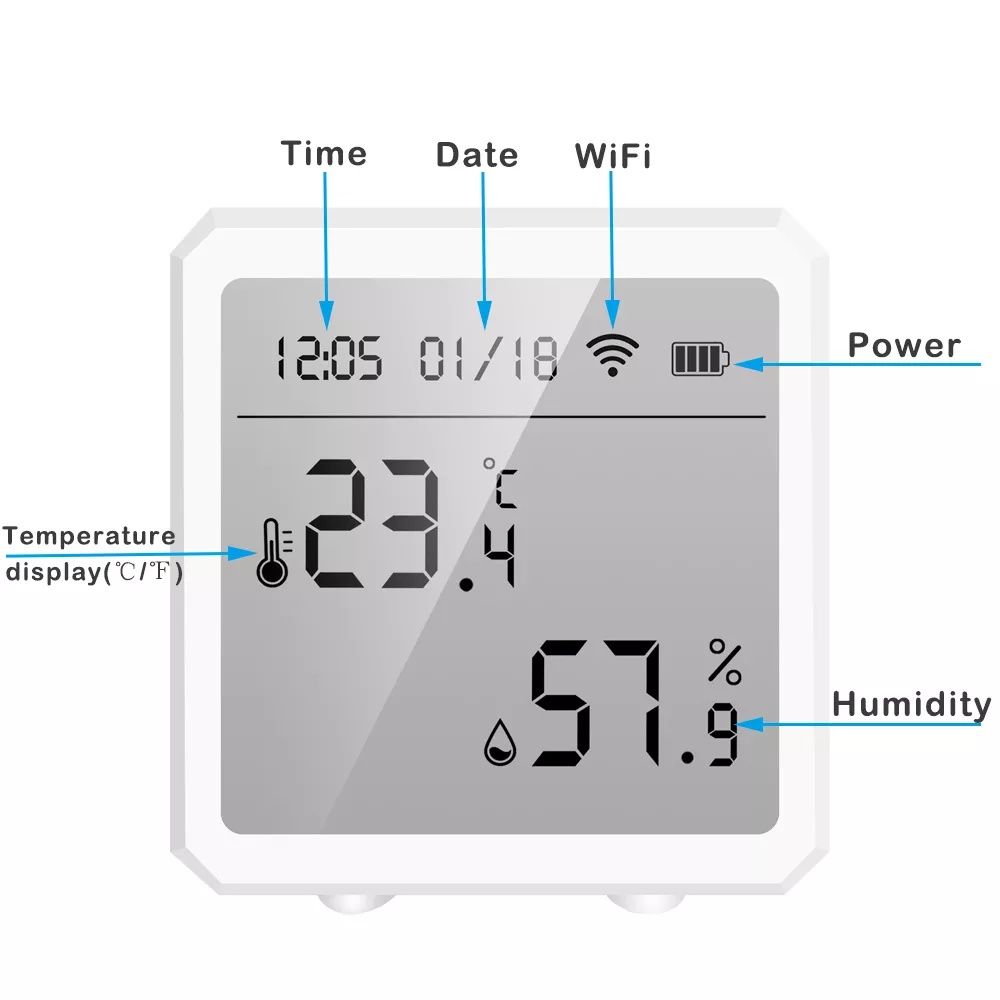 Беспроводной вай-фай wi-fi датчик температуры и влажности Tuya/Smart L