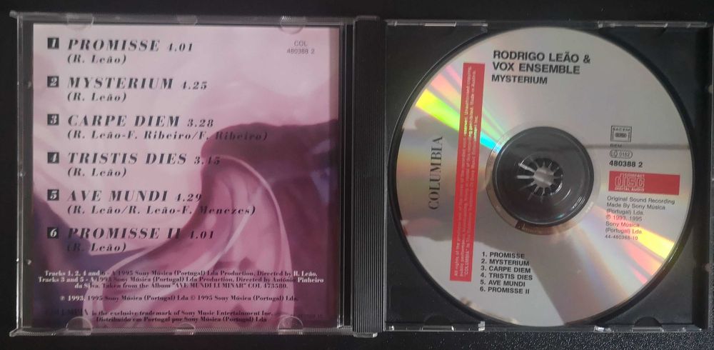 "Mysterium" de Rodrigo Leão - CD