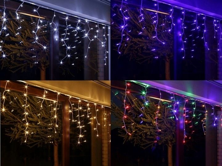 Sople Flash 200 Led Zewnętrzne Białe Zimne Choinkowe Lampki
