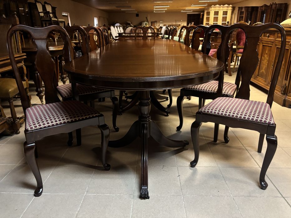 Stylowy Angielski Zestaw Stół 353 cm + 12 Krzeseł Meble Stylowe Sklep