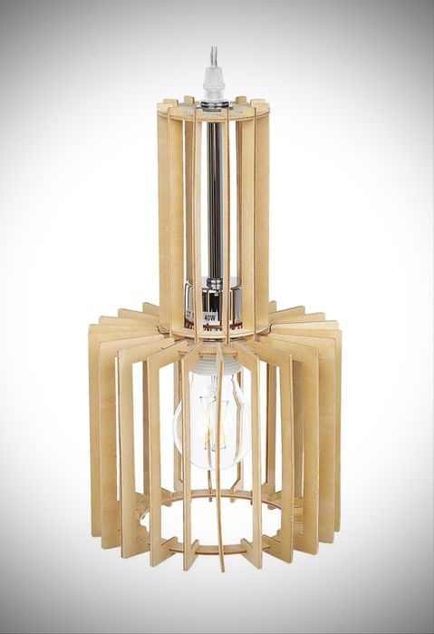 Lampa wisząca NIARI Jasnobrązowa Beliani sypialnia salon drewniana