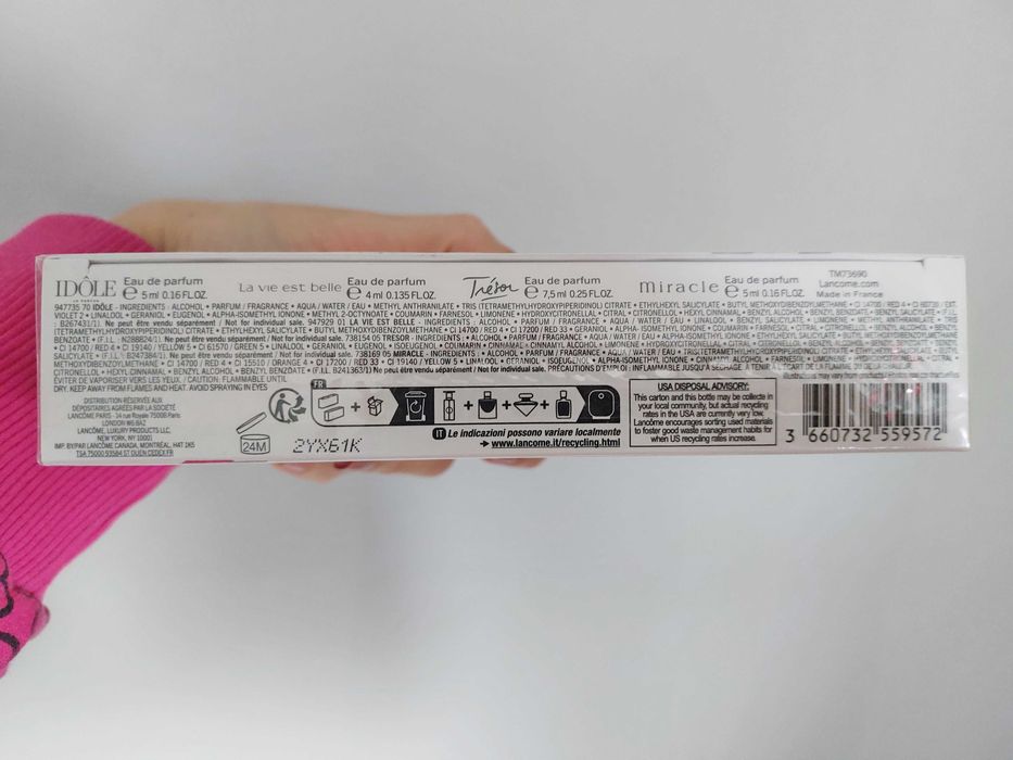 zestaw perfum Lancome w wersjach podróżnych, travel size, miniatury