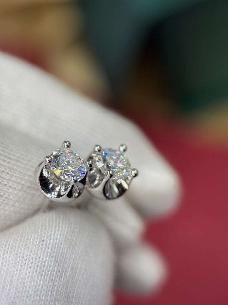 Сережки GIA з діамантами 1.11ct золото  бриллианты пусеты