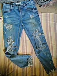 dżinsy Ripped jeans boyfriendy mom fit vintage spodnie ZARA NOWE! xs S