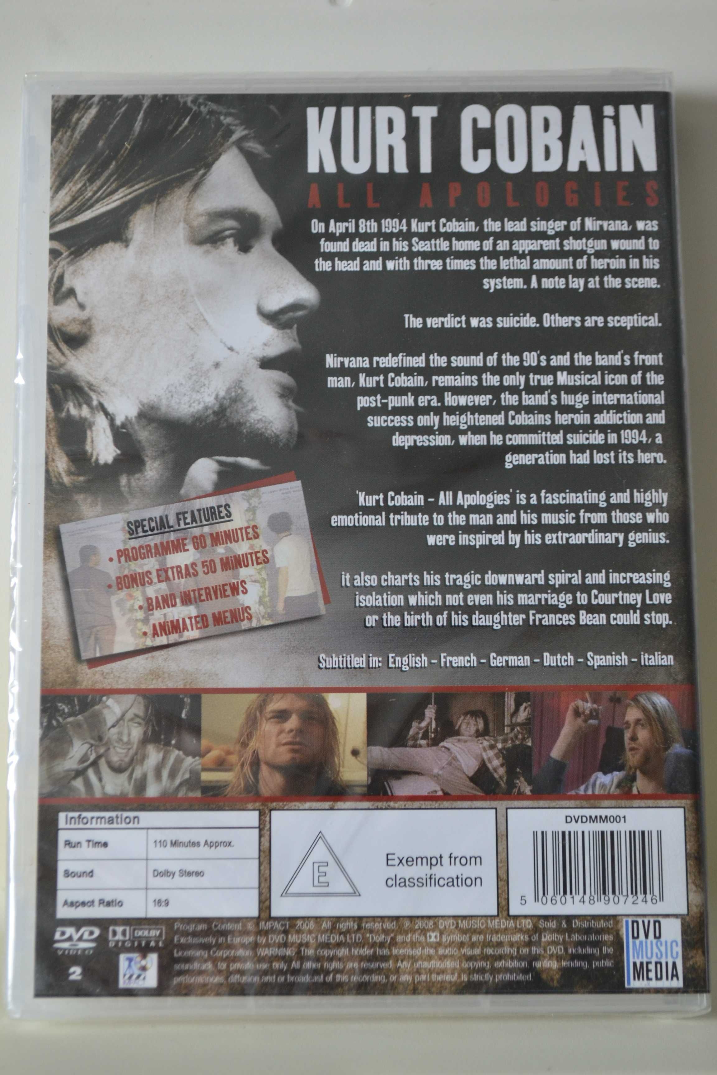 Kurt Cobain  All Apologies DVD Nowa