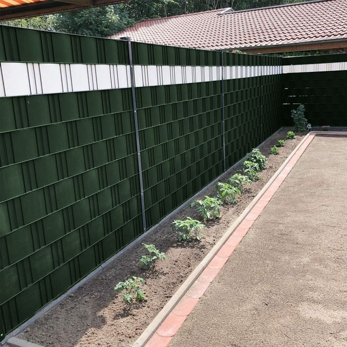 Taśma Ogrodzeniowa 19cmx35m Osłona Na Ogrodzenie Zieleń + 20x Klipsy