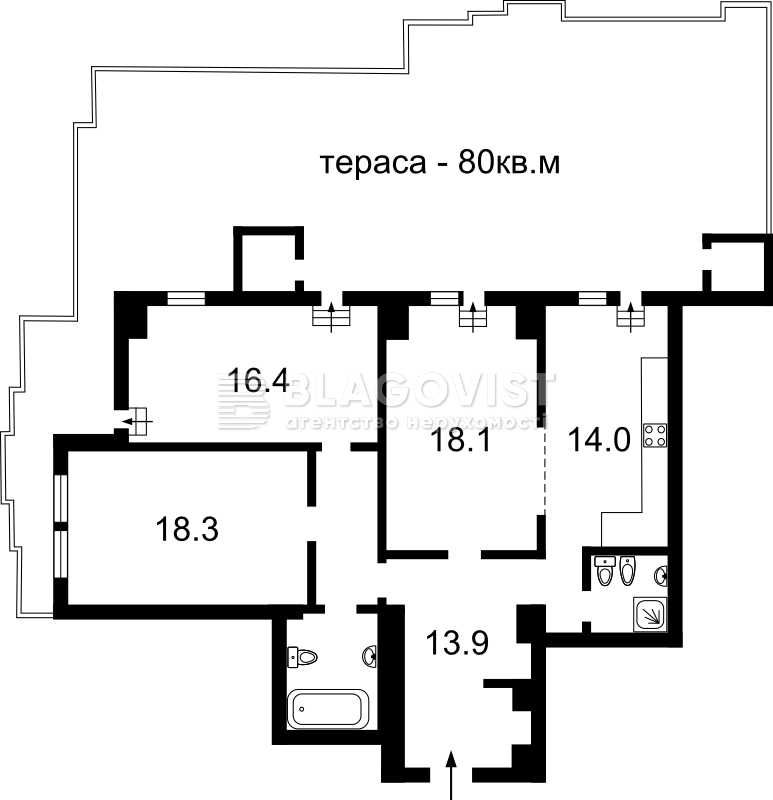 3х комнатная ст М Печерская, Панаса Мирного 17