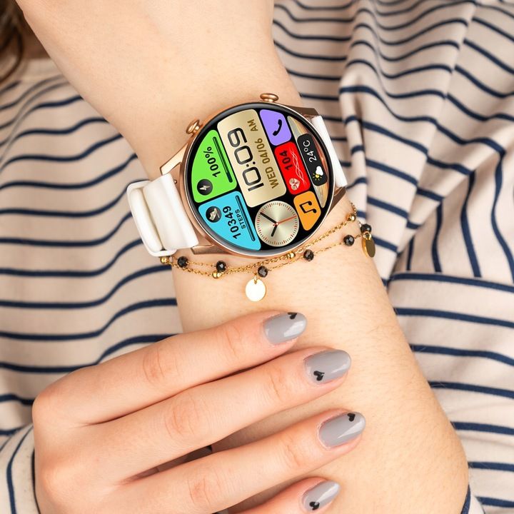 Smartwatch Zegarek Damski Polskie Menu Rozmowy Zdrowie Sport Amoled 4