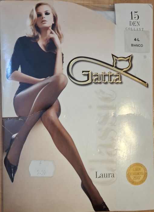 Rajstopy damskie Gatta Laura Classic 15 den – 4-L Bianco