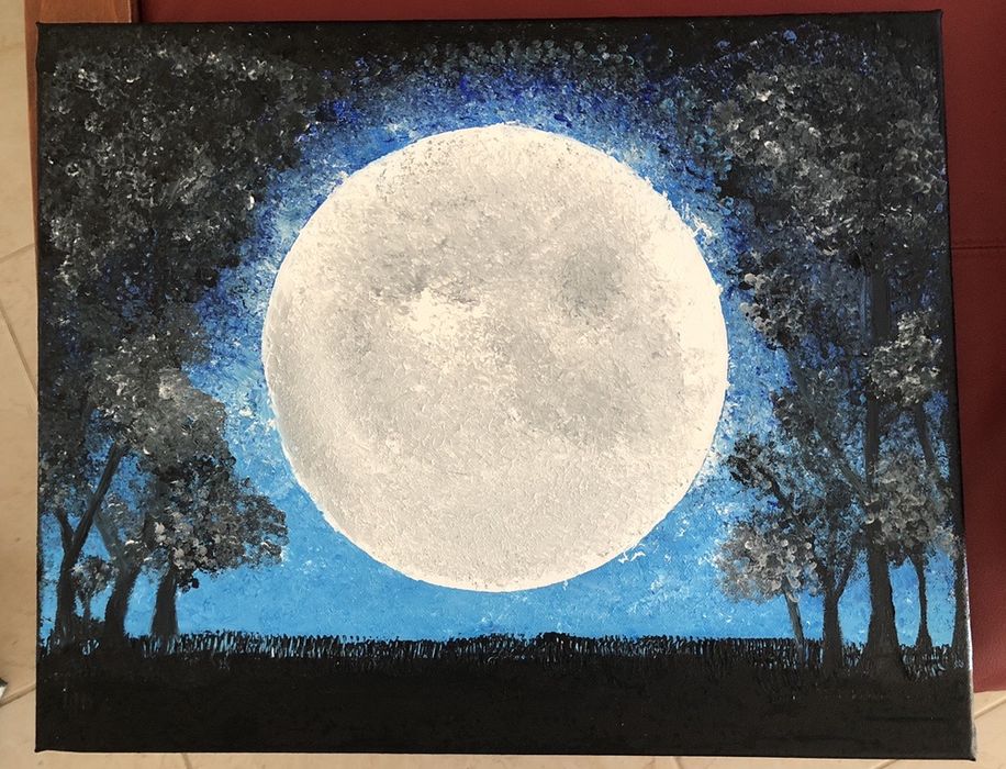 Tela pintada à mão - Luar