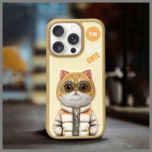 Nimmy etui iPhone 16 Pro 6.3" khaki      Cool&Cute 2.0 Cat