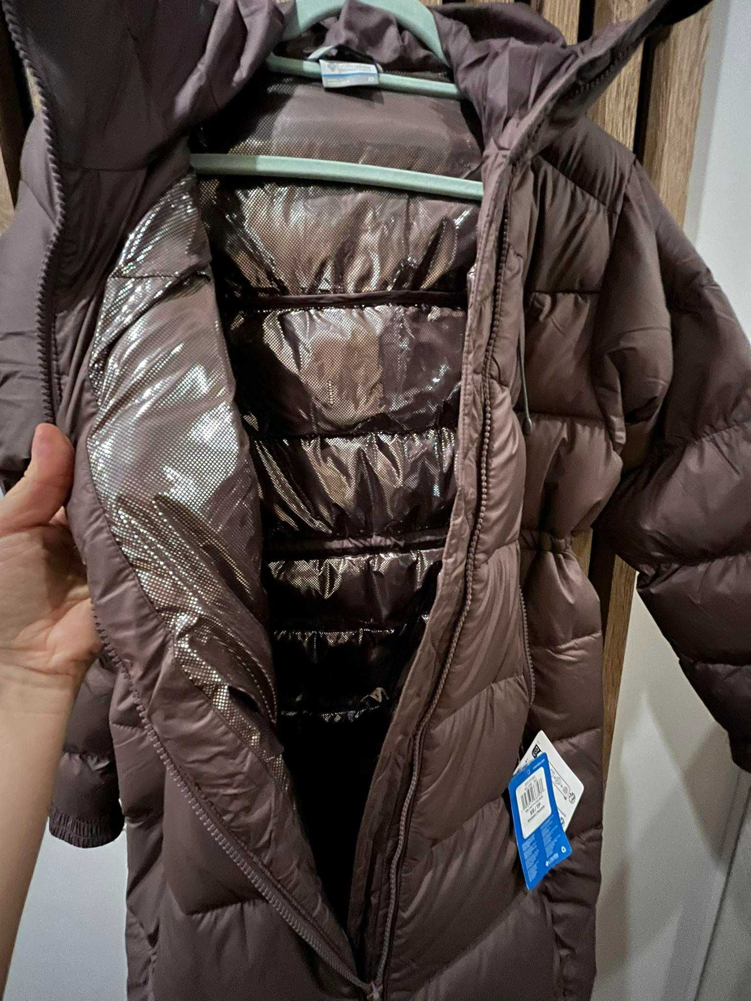 Długa kurtka płaszcz zimowy Columbia XS