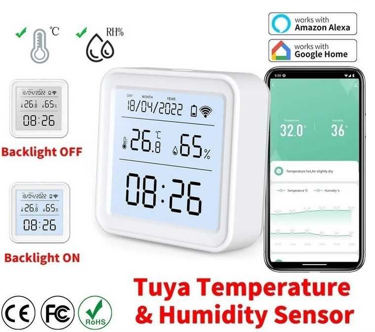 Termometr Higrometr WIFI Tuya SmartLife TH08