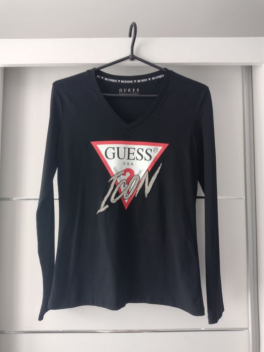 Czarna bluzka Guess Icon rozmiar M