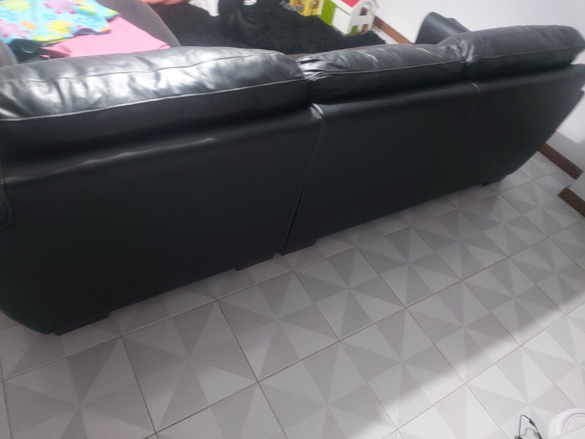 sofa em pele com chaise long