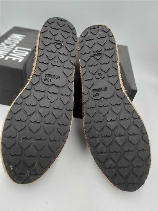 Mokasyny czarne LOVE MOSCHINO dżety espadryle rozmiar 39