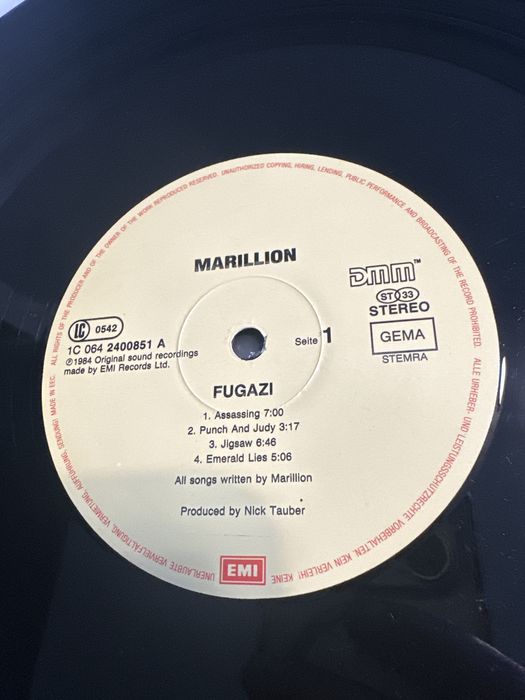 Marillion - Fugazi 1984 EMI winyl