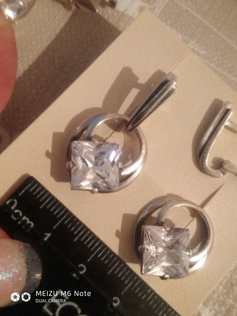 Серебро серьги серёжки серебряные трансформер 2в1