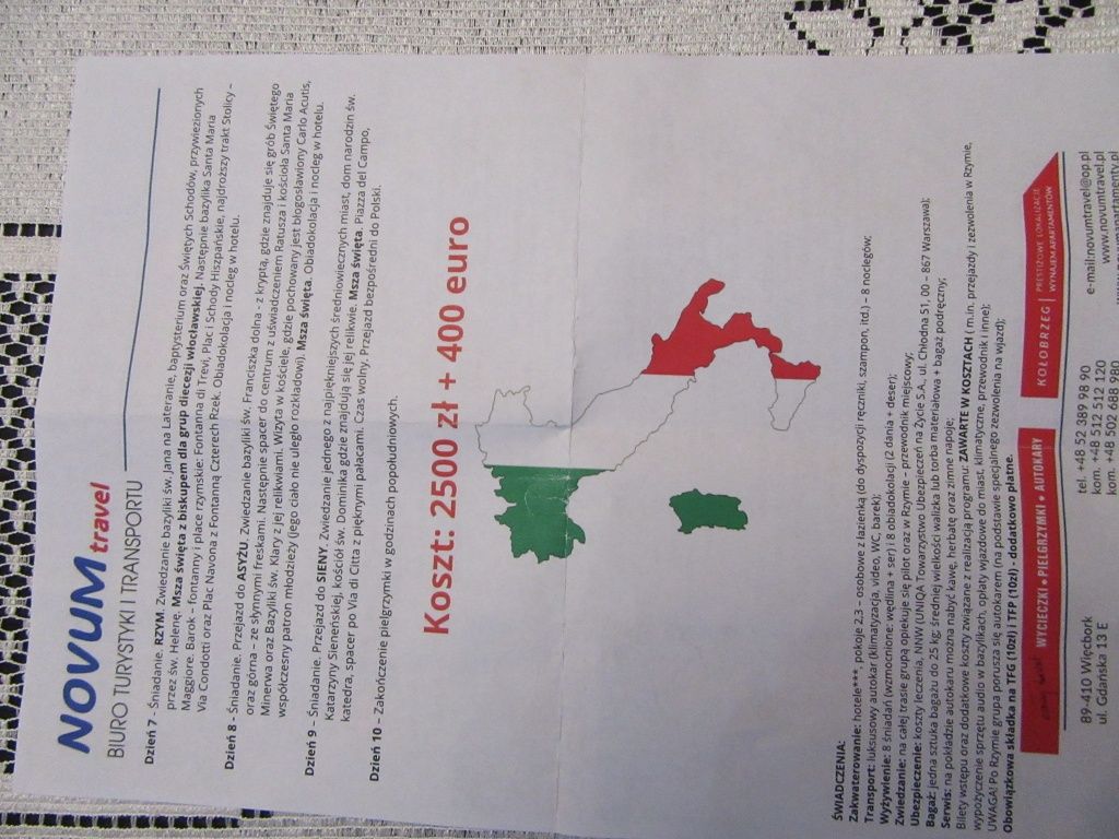 Odstąpię Wycieczkę,  Pielgrzymkę do RZYMU