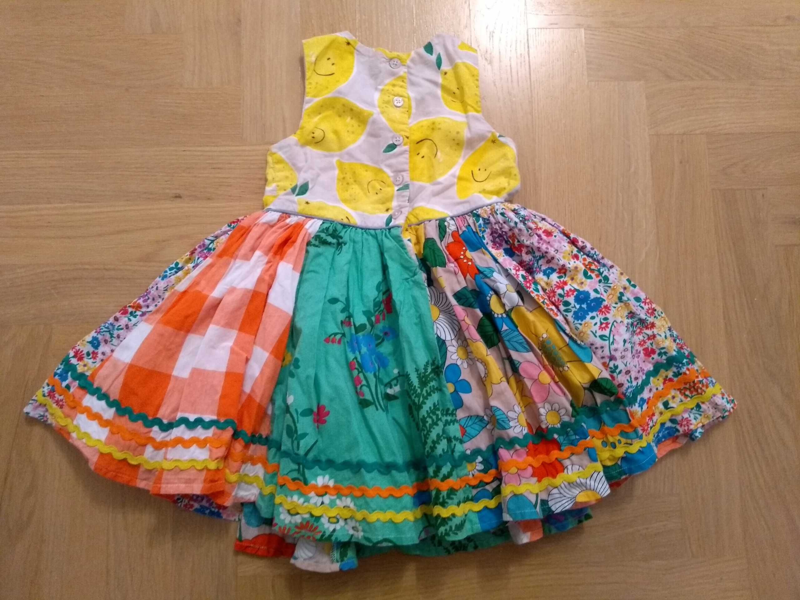 NEXT sukienka z koła 92 kolorowa patchwork