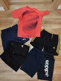 Zestaw sportowy,4x spodenki,t-shirt adidas ,puma  164