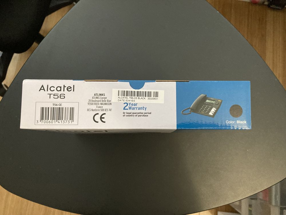 Telefone fixo ALCATEL T56 Preto, novo e embalado