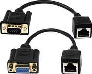 RJ45 na VGA, VGA 15-pinowy port żeński i męski na RJ45