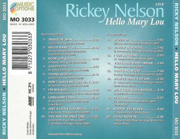 Ricky Nelson (2) ‎– Hello Mary Lou