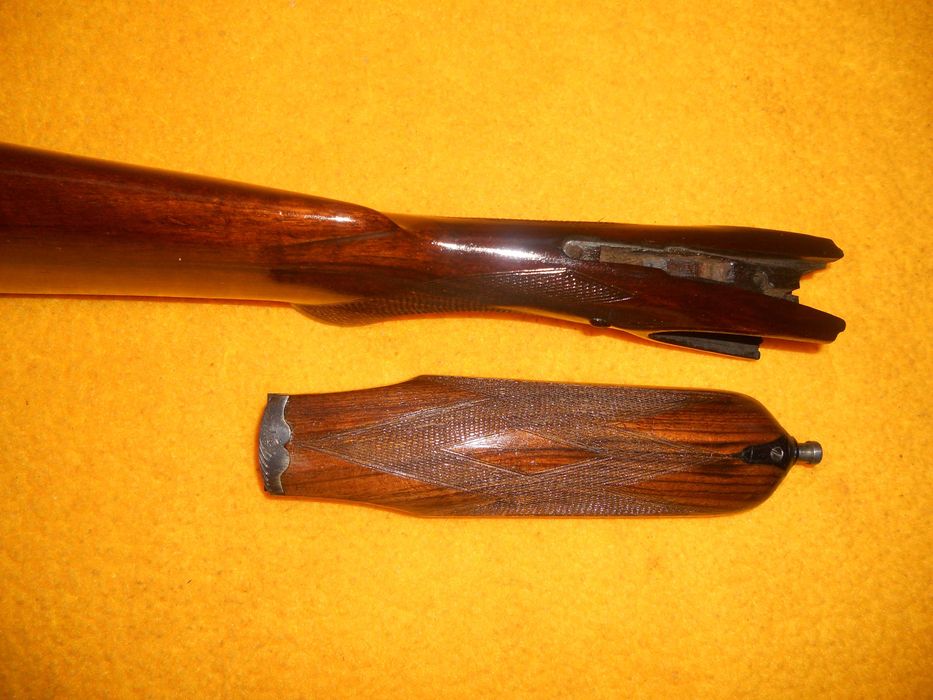 Kolba i czółenko do dubeltówki z Suhl pełne zamki