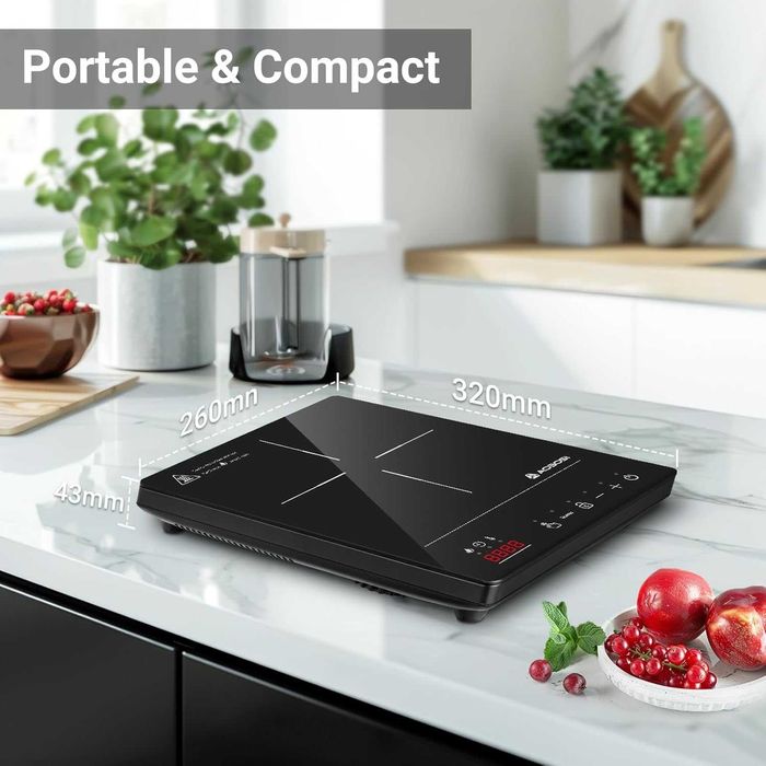 Płyta Indukcyjna Przenośna  Kuchenka Wolnostojąca 2000w Lcd Timer Pro