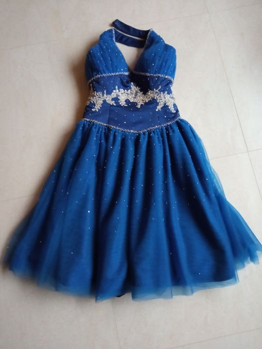 Sukienka S/36  38  Extra jak księżniczka chabrowa  bal  wesele przy