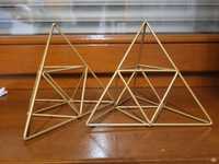 Ozdobne złote dekoracje trójkąty np. ślub
