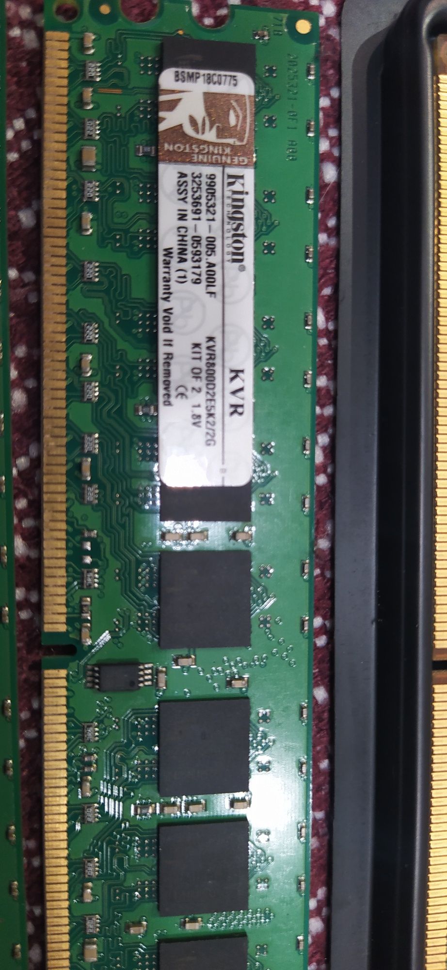 Samsung 2gb (DDR2) M378T5663QZ3-CF7. Kingston KVR800D2E5K2/2G