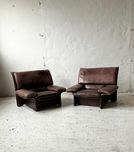 Brunati włoskie fotele Brunati skóra lata 70 vintage design