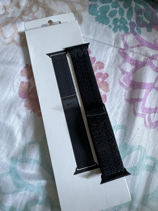 Bracelete apple watch 45mm desportiva nike preto/azul