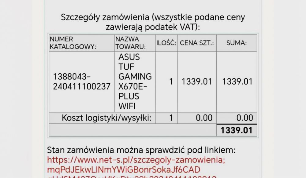 Okazja!!! Plyta glowna asus x670E-plus wifi caly zestaw.