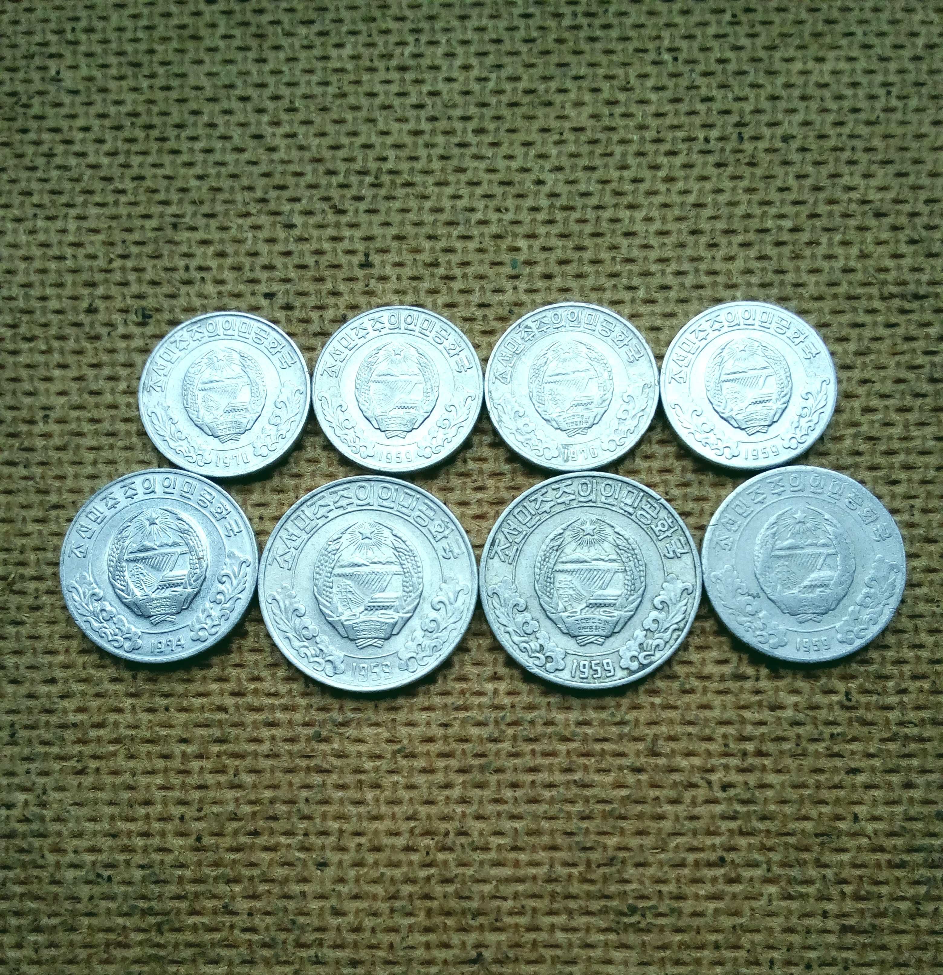 Монети Північна Корея.Ціна за всі монети.