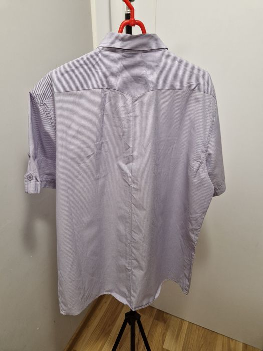 Koszula męska jasny fiolet krótki rękaw DH&AA men's collection roz.XXL