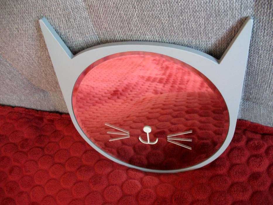 Lustro - kot - Figurka - średnica 25 cm - 32 x 27 x 1 cm