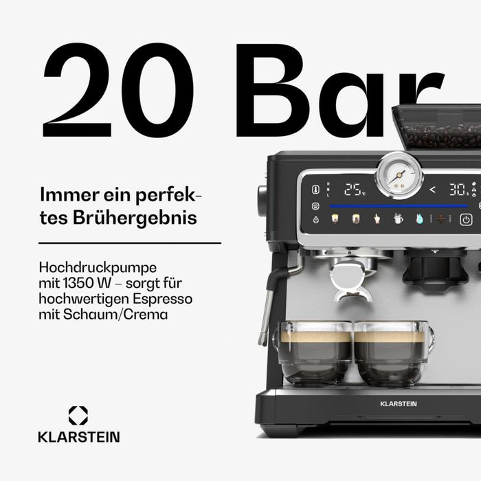 Еспресо-машина GrandPresso Touch | 20 бар | Вбудована кавомолка