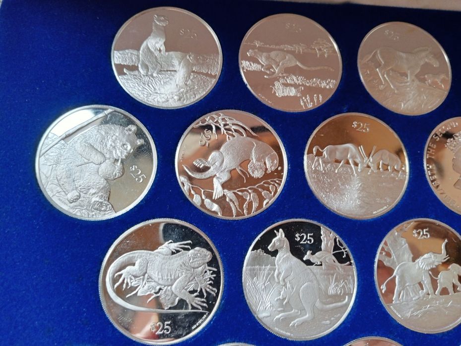 Coleção de moedas em prata