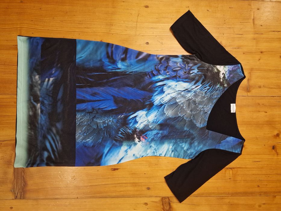 Ashley Brooke sukienka z asymetrycznym dekoltem efektowny nadruk L XL