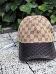 Czapka Gucci GG beige bezowa classic leather