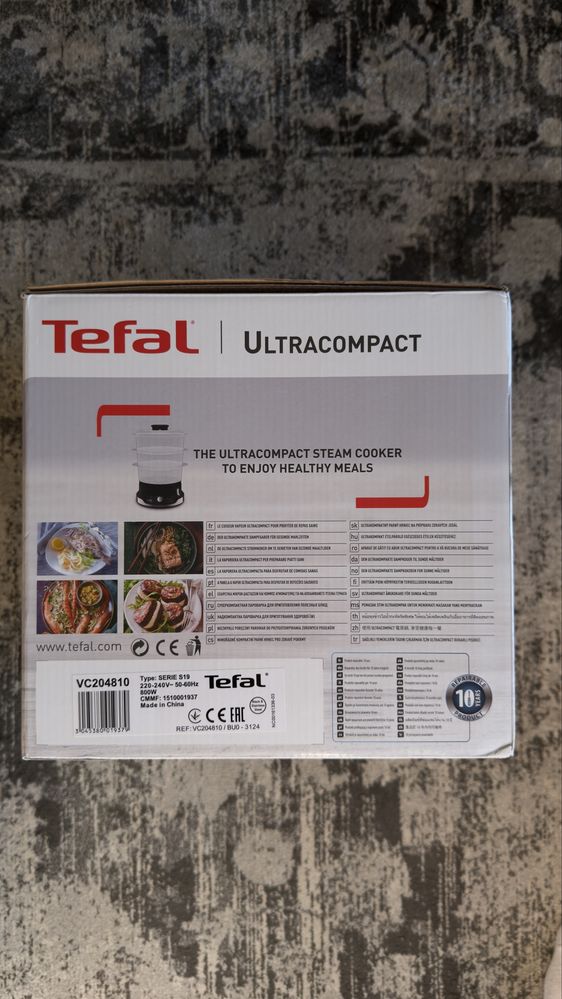 Parowar TEFAL UltraCompact VC2048, 800W 9L 3 pojemniki Szybkowar