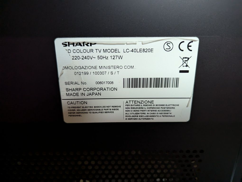 LCD телевізор Sharp LC-40LE820E made in Japan відмінний стан