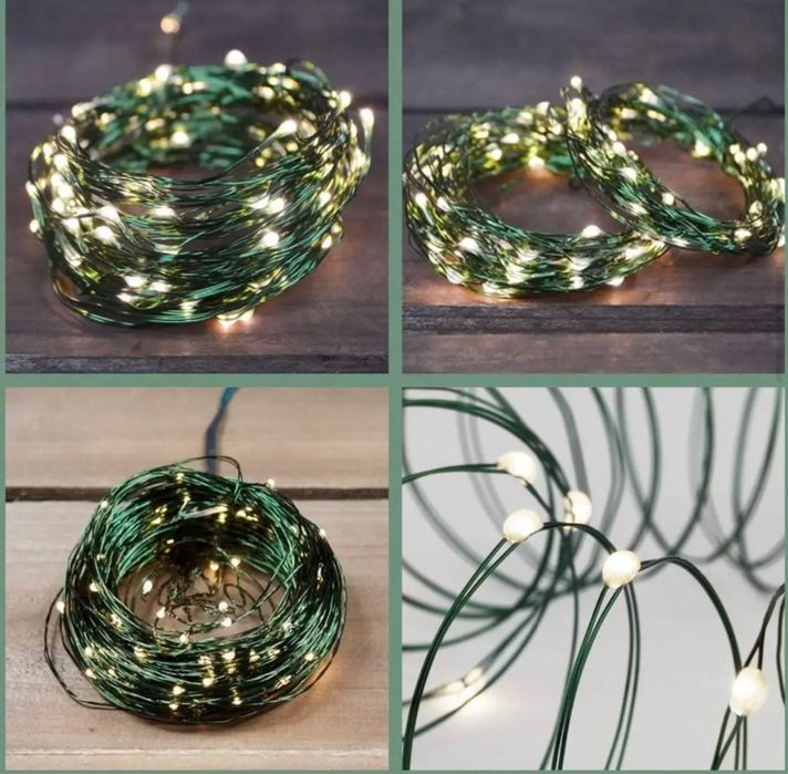 Гірлянда на зеленому дроті роса гирлянда грилянда 10,20,30,50 м