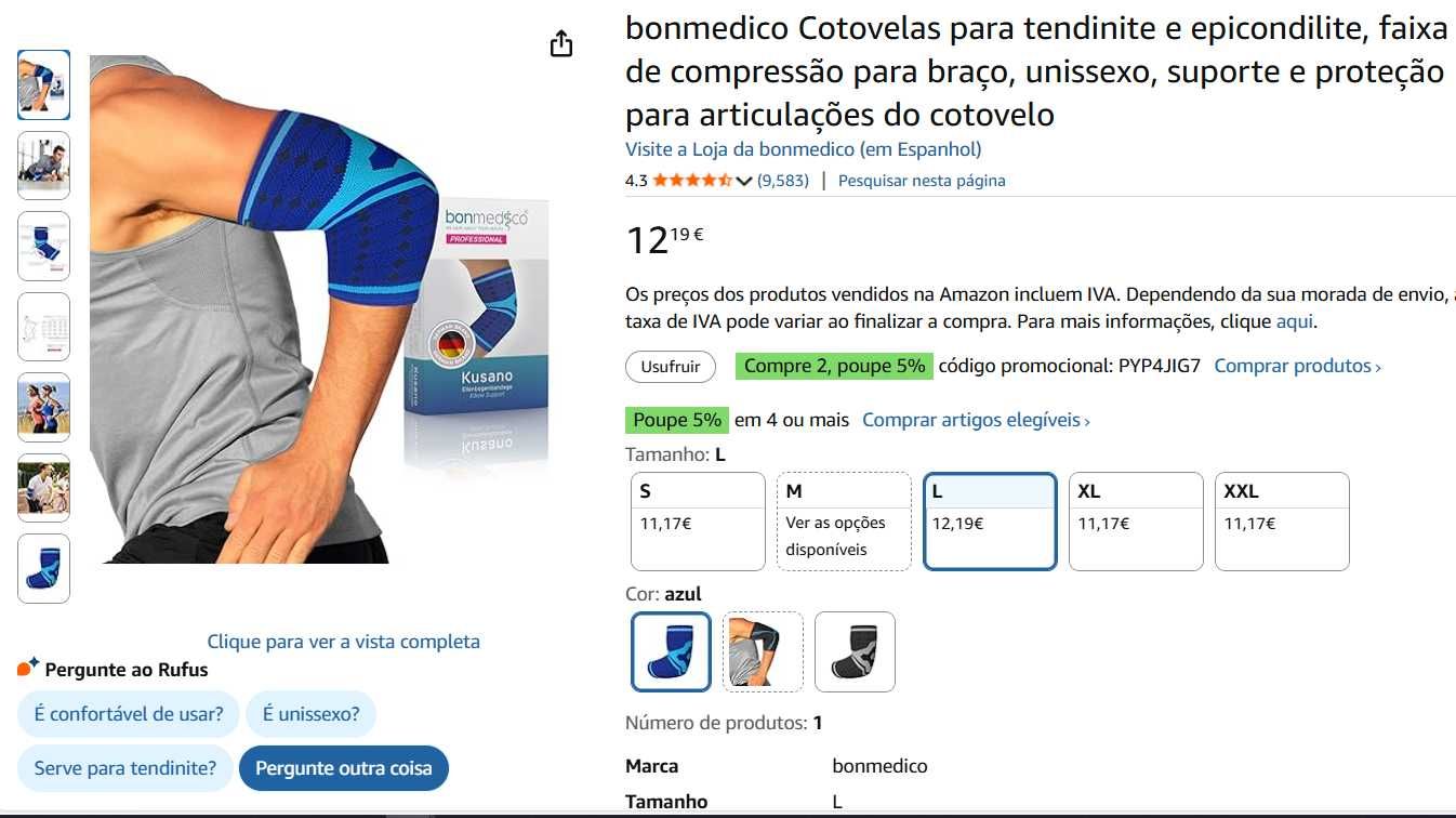 Bonmedico Apoio cotovelo - Tam L - Novo