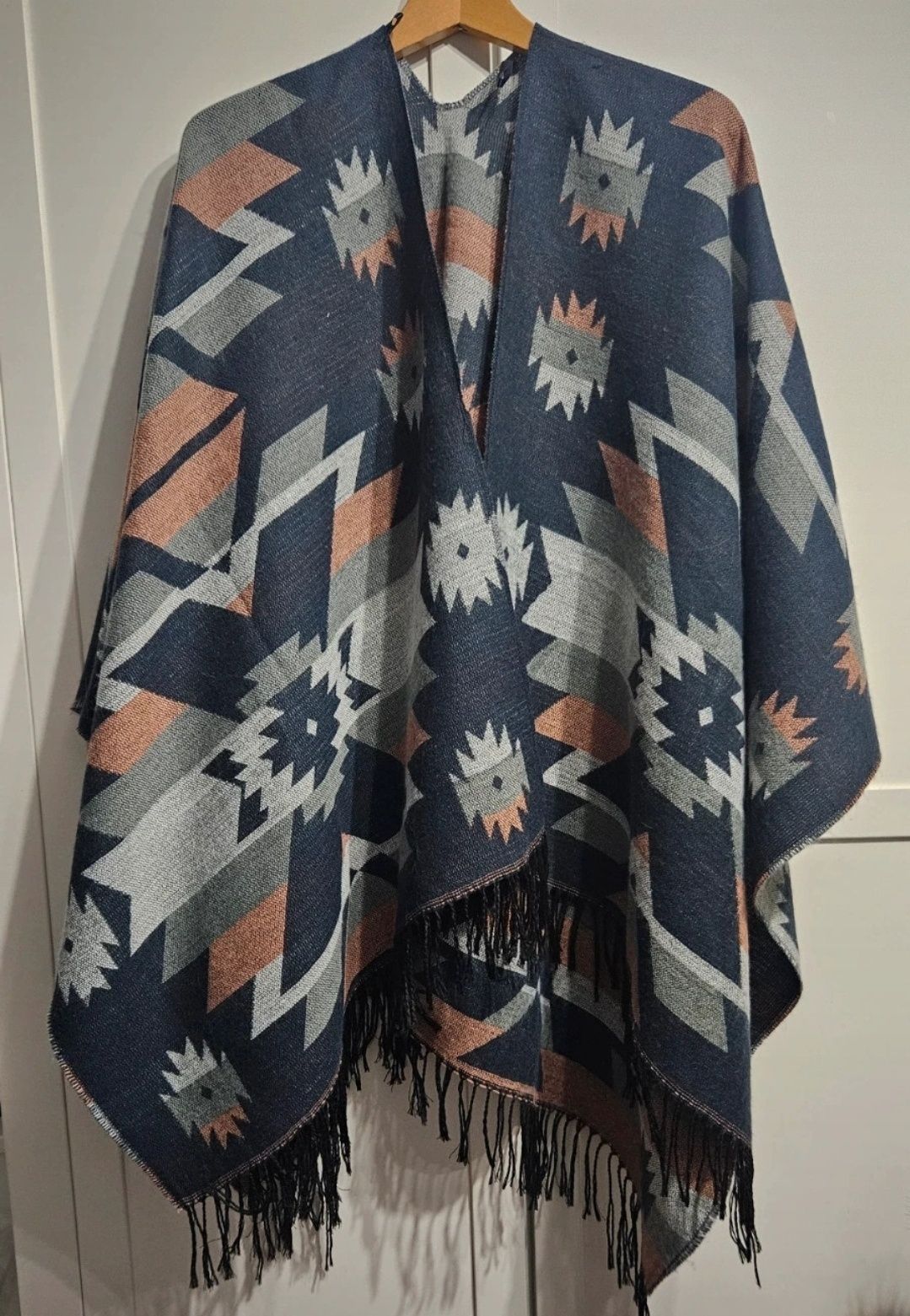 Swietne peleryna poncho meksykański wzor