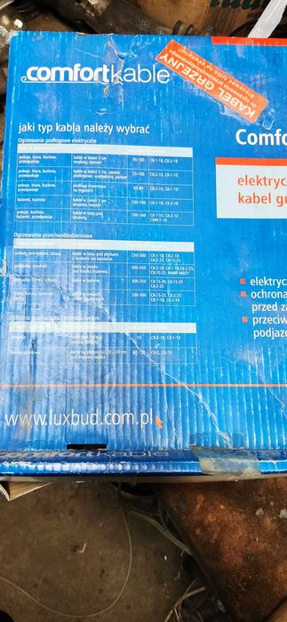 Przewód Grzejny  Luxbud 146m 3600W dwustronnie zasilany + taśma montaż