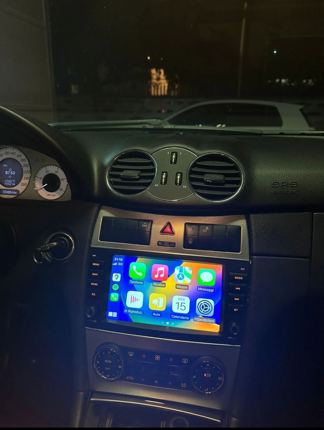 Rádio Android 13 com GPS Mercedes CLK (Novo)